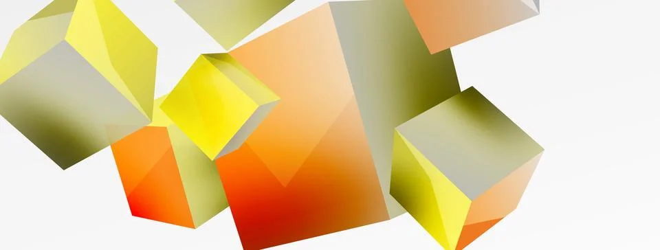 3d cubes vector abstract background. Composition of 3d square shaped basic Illustrazione stock