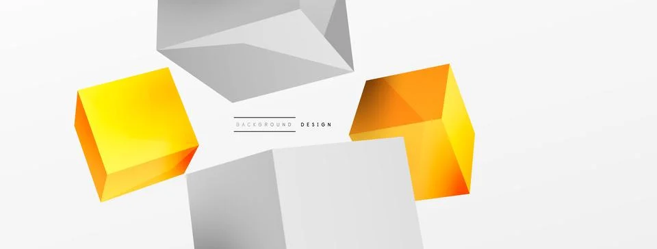 3d cubes vector abstract background. Composition of 3d square shaped basic Stock Illustration