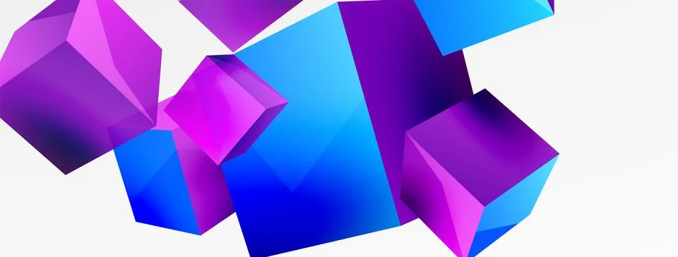 3d cubes vector abstract background. Composition of 3d square shaped basic Stock Illustration