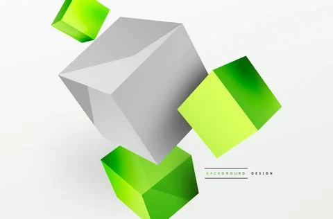 3d cubes vector abstract background. Composition of 3d square shaped basic 스톡 일러스트