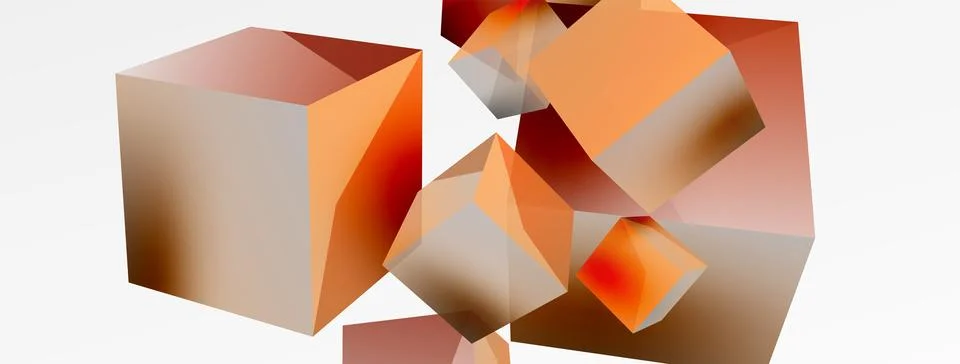 3d cubes vector abstract background. Composition of 3d square shaped basic Stock Illustration