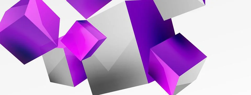 3d cubes vector abstract background. Composition of 3d square shaped basic 스톡 일러스트