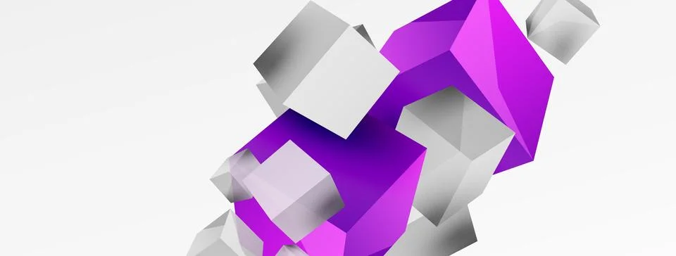 3d cubes vector abstract background. Composition of 3d square shaped basic Illustrazione stock