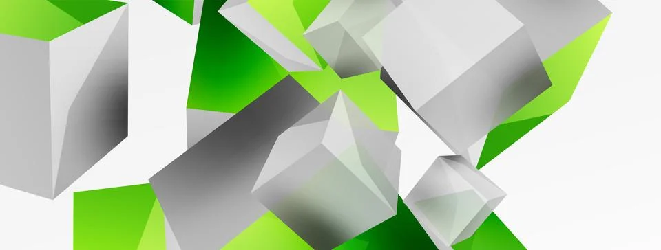 3d cubes vector abstract background. Composition of 3d square shaped basic 스톡 일러스트