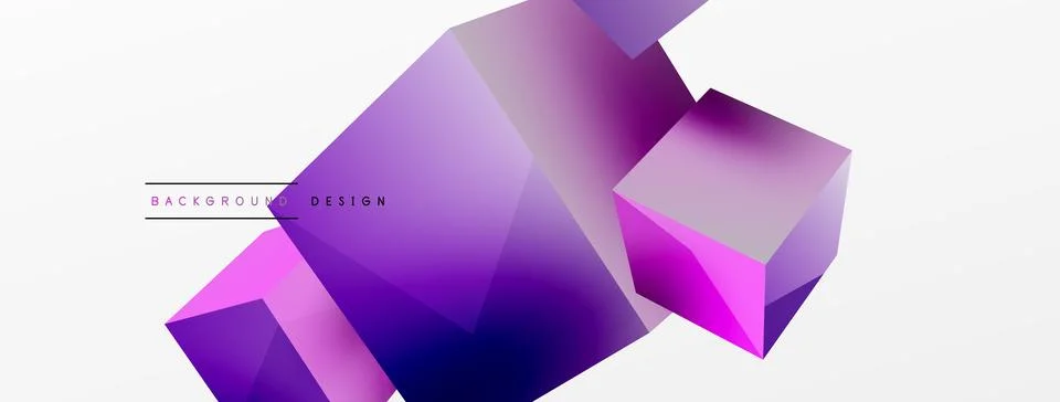 3d cubes vector abstract background. Composition of 3d square shaped basic Stock Illustration