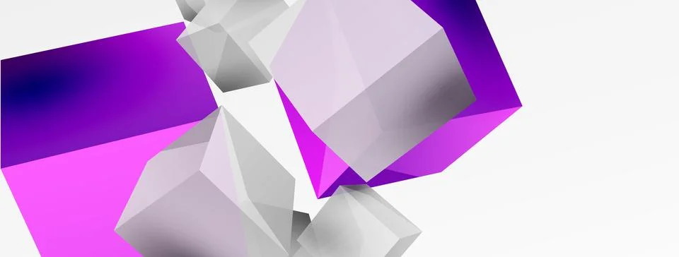 3d cubes vector abstract background. Composition of 3d square shaped basic Stock Illustration