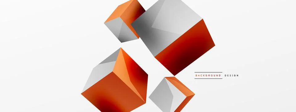 3d cubes vector abstract background. Composition of 3d square shaped basic 스톡 일러스트
