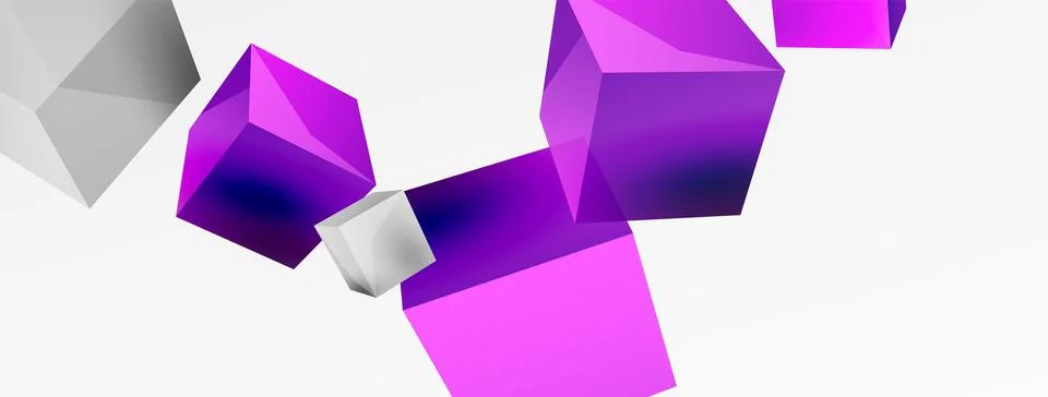 3d cubes vector abstract background. Composition of 3d square shaped basic 스톡 일러스트