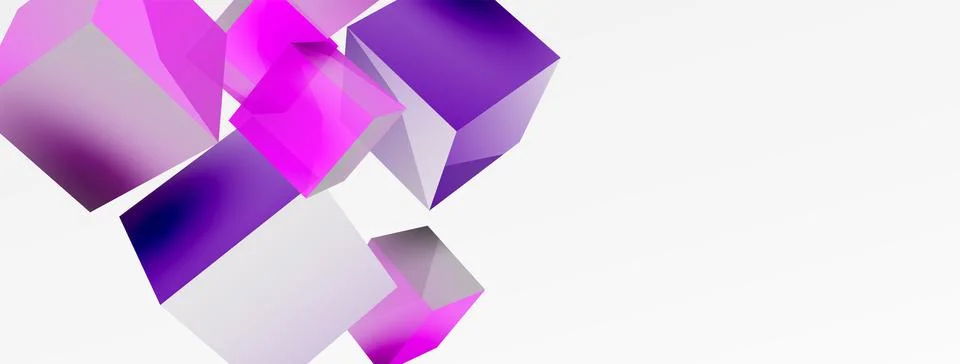 3d cubes vector abstract background. Composition of 3d square shaped basic Stock Illustration