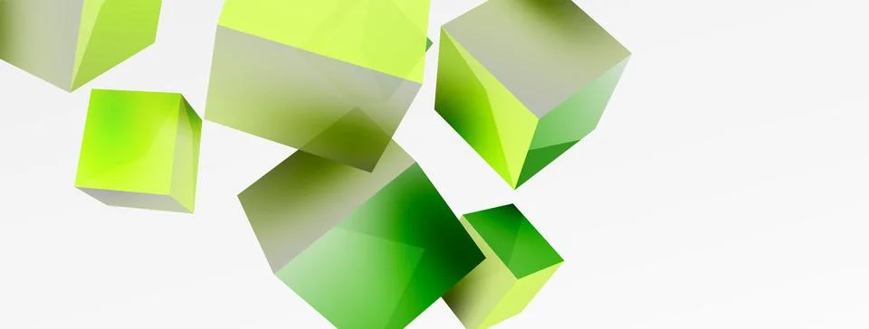 3d cubes vector abstract background. Composition of 3d square shaped basic Illustrazione stock