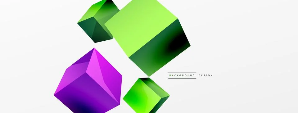 3d cubes vector abstract background. Composition of 3d square shaped basic 스톡 일러스트