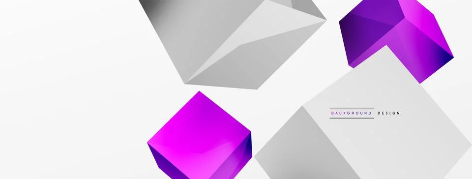 3d cubes vector abstract background. Composition of 3d square shaped basic Stock Illustration