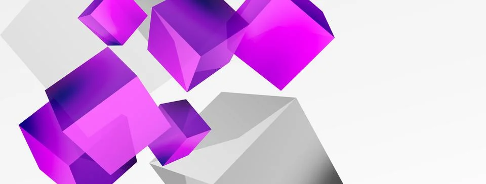 3d cubes vector abstract background. Composition of 3d square shaped basic 스톡 일러스트