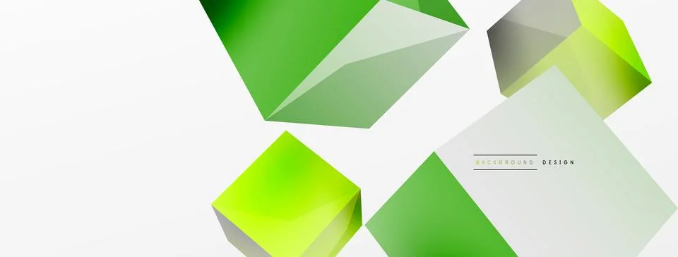 3d cubes vector abstract background. Composition of 3d square shaped basic Illustrazione stock