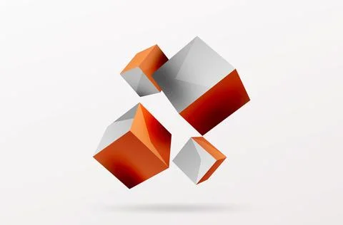 3d cubes vector abstract background. Composition of 3d square shaped basic 스톡 일러스트