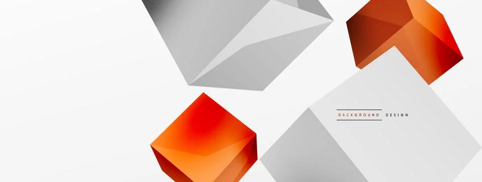 3d cubes vector abstract background. Composition of 3d square shaped basic Stock Illustration
