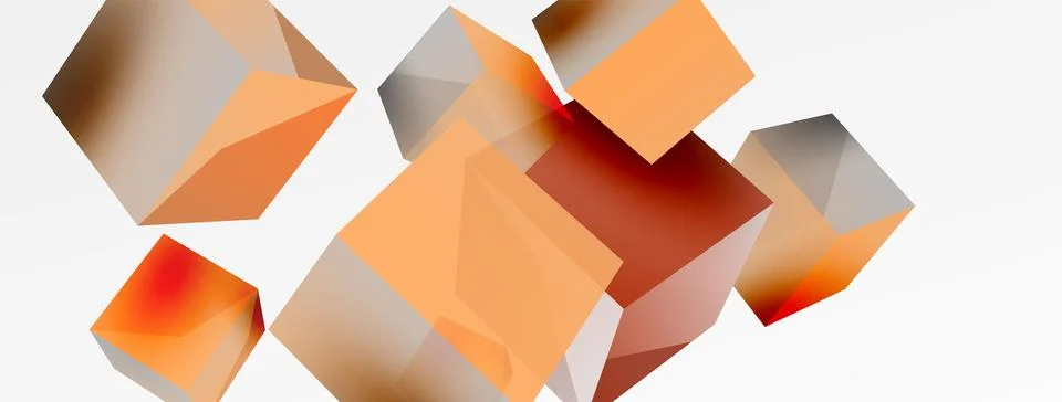 3d cubes vector abstract background. Composition of 3d square shaped basic Illustrazione stock