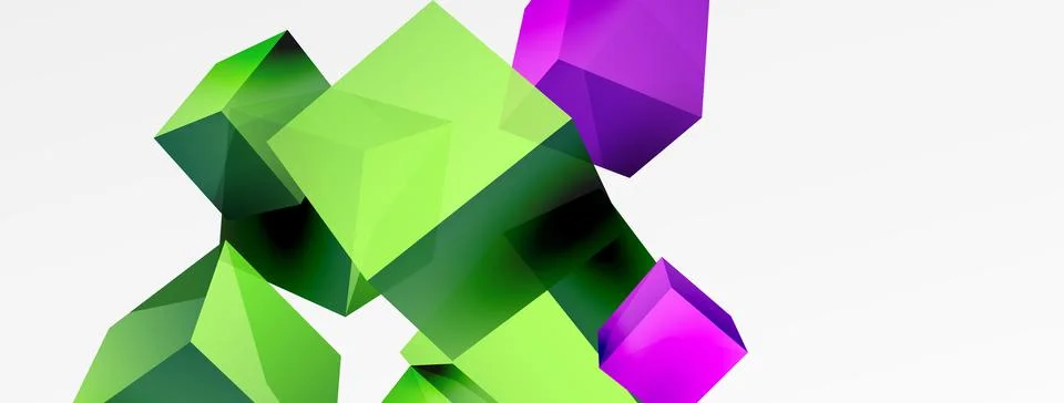 3d cubes vector abstract background. Composition of 3d square shaped basic 스톡 일러스트