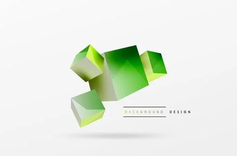 3d cubes vector abstract background. Composition of 3d square shaped basic 스톡 일러스트