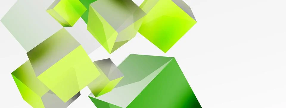 3d cubes vector abstract background. Composition of 3d square shaped basic Stock Illustration