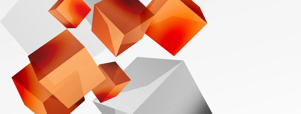 3d cubes vector abstract background. Composition of 3d square shaped basic Stock Illustration