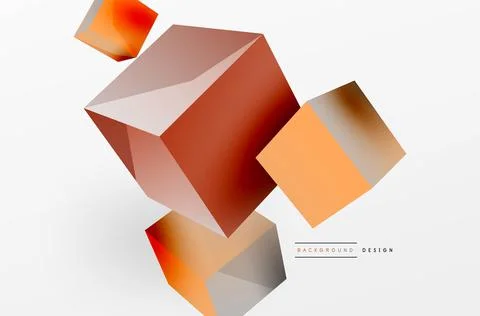 3d cubes vector abstract background. Composition of 3d square shaped basic 스톡 일러스트