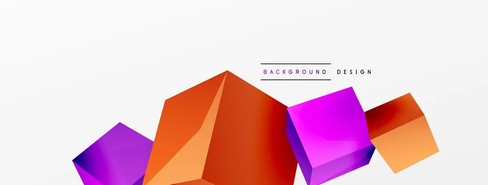 3d cubes vector abstract background. Composition of 3d square shaped basic 스톡 일러스트