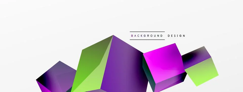 3d cubes vector abstract background. Composition of 3d square shaped basic Illustrazione stock