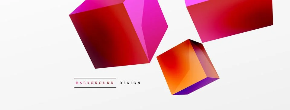 3d cubes vector abstract background. Composition of 3d square shaped basic Illustrazione stock