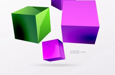 3d cubes vector abstract background. Composition of 3d square shaped basic イラスト素材