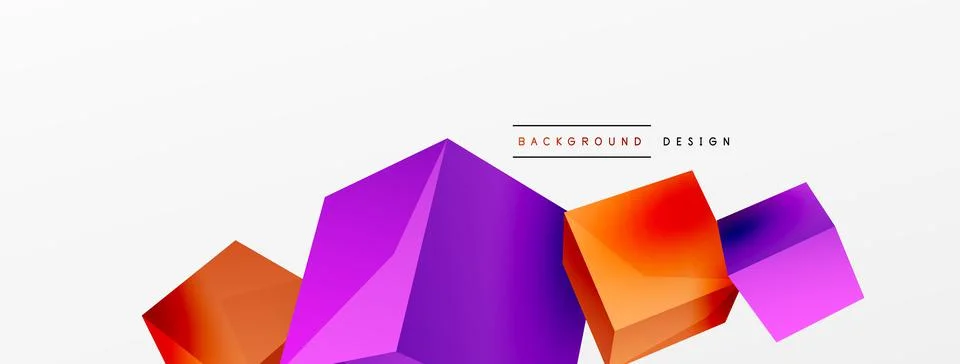 3d cubes vector abstract background. Composition of 3d square shaped basic 스톡 일러스트