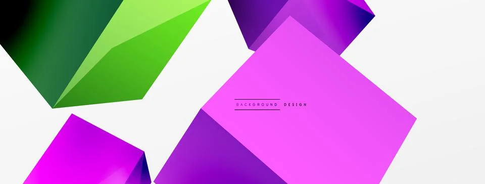 3d cubes vector abstract background. Composition of 3d square shaped basic Stock Illustration