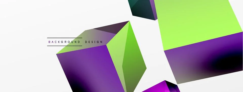 3d cubes vector abstract background. Composition of 3d square shaped basic Stock Illustration