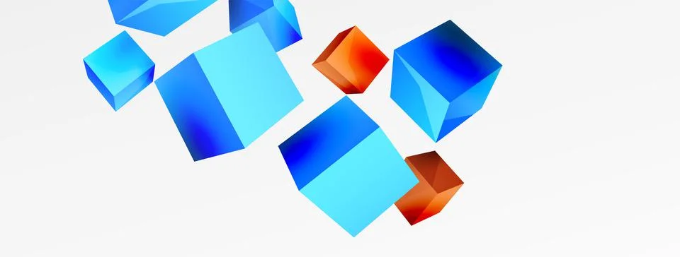 3d cubes vector abstract background. Composition of 3d square shaped basic 스톡 일러스트
