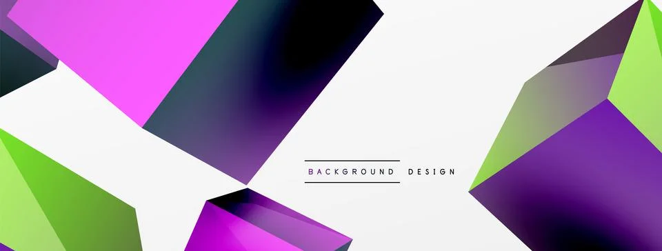 3d cubes vector abstract background. Composition of 3d square shaped basic Stock Illustration