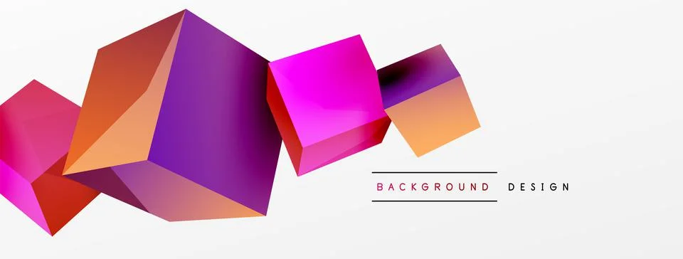 3d cubes vector abstract background. Composition of 3d square shaped basic イラスト素材