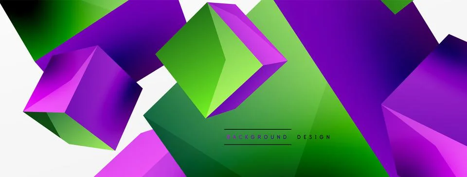 3d cubes vector abstract background. Composition of 3d square shaped basic イラスト素材