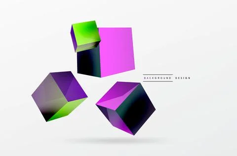 3d cubes vector abstract background. Composition of 3d square shaped basic イラスト素材