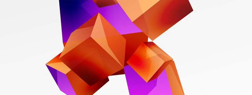 3d cubes vector abstract background. Composition of 3d square shaped basic Stock Illustration