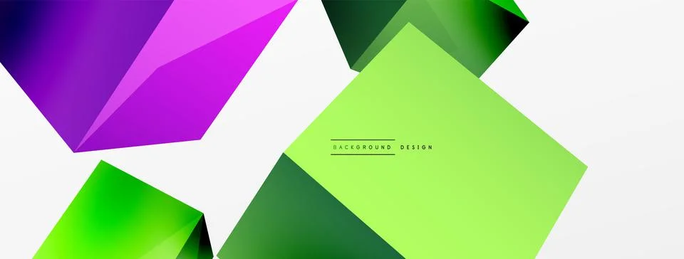 3d cubes vector abstract background. Composition of 3d square shaped basic Stock Illustration