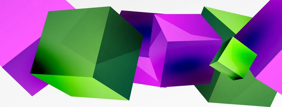 3d cubes vector abstract background. Composition of 3d square shaped basic Illustrazione stock