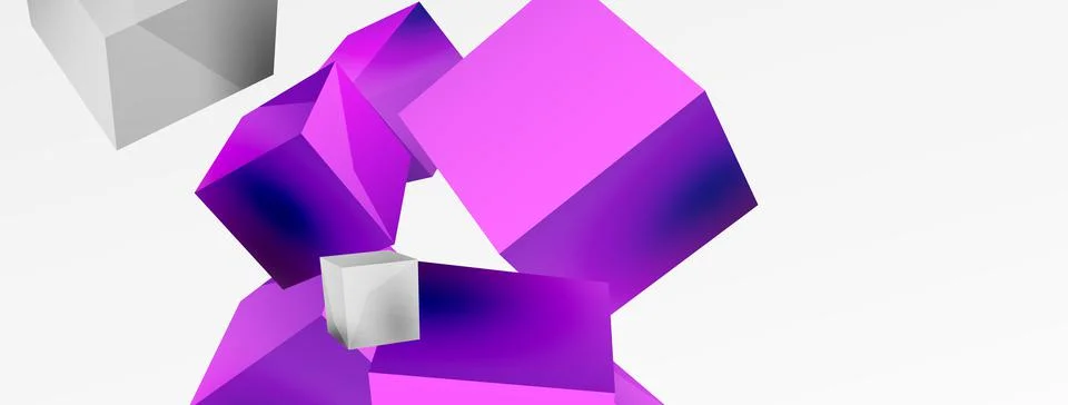 3d cubes vector abstract background. Composition of 3d square shaped basic Stock Illustration