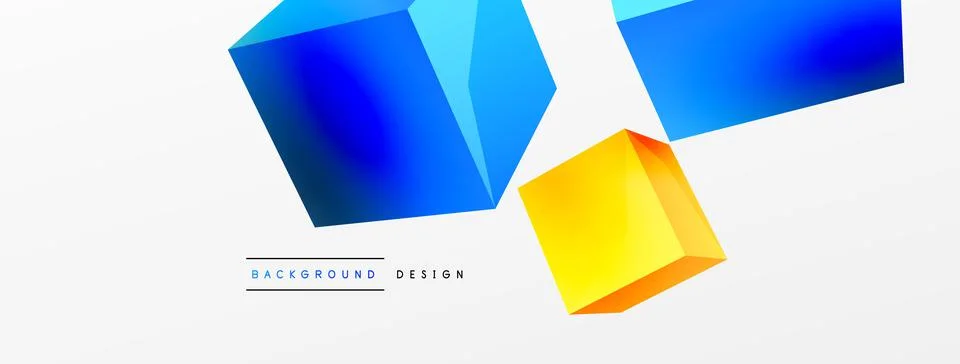 3d cubes vector abstract background. Composition of 3d square shaped basic Illustrazione stock