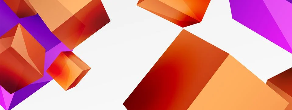 3d cubes vector abstract background. Composition of 3d square shaped basic Stock Illustration