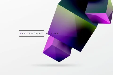 3d cubes vector abstract background. Composition of 3d square shaped basic Stock Illustration