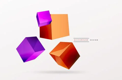 3d cubes vector abstract background. Composition of 3d square shaped basic イラスト素材