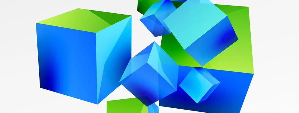 3d cubes vector abstract background. Composition of 3d square shaped basic イラスト素材
