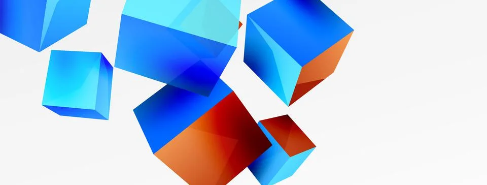 3d cubes vector abstract background. Composition of 3d square shaped basic 스톡 일러스트