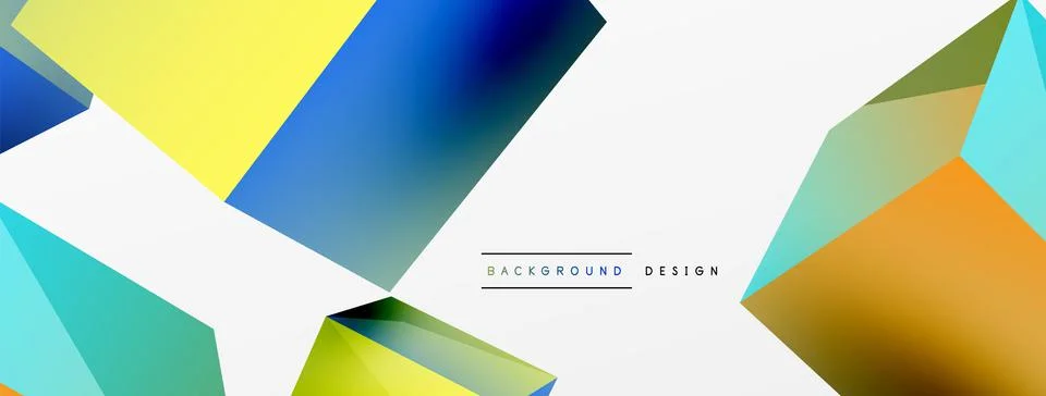 3d cubes vector abstract background. Composition of 3d square shaped basic 스톡 일러스트