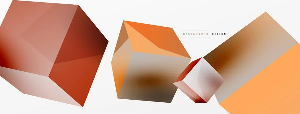 3d cubes vector abstract background. Composition of 3d square shaped basic Illustrazione stock